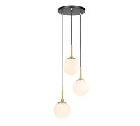 Suspensions, Lampe Suspendue, Suspension en grappe de Globes en Verre Plafonnier Suspendu Moderne Suspension pour Cage d'escalier Lustres de Hall d'entrée en Laiton Noir Plafonniers d'escalier