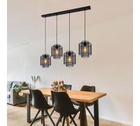 Suspensions Lumière pour Salle à Manger 4 à Flammes Noir Cuisine L 98 CM