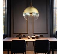 Suspensions Lumière pour Salle à Manger Boule en Verre Cuisine Or H 120 CM
