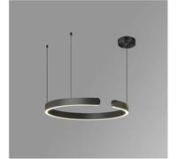 Suspensions, Lustres Compatibles avec La Salle à Manger LED Maison Table à Manger Suspension Salon Chambre Plafond Lustre Moderne Rond Anneau Lampe, Black, 1 Ring