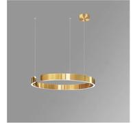 Suspensions, Lustres Compatibles avec La Salle à Manger LED Maison Table à Manger Suspension Salon Chambre Plafond Lustre Moderne Rond Anneau Lampe, Gold, 1 Ring