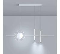 Suspensions métalliques à Longue Bande avec Mini-Spot à flûte, luminaires LED Modernes, luminaires linéaires Blancs, luminaires Suspendus pour Restaurant, Lampes suspendues Nordiques Simples