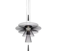 Suspensions modernes, design métallique élégant, adaptées à différentes pièces ,Noir, D60cm, Lumière chaude