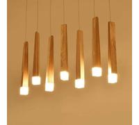 Suspensions Modernes en Bois Lustre Moderne pour L’éclairage De La Maison Suspensions De Chambre à Coucher Lumières De Salon, Cold White, 3 Heads