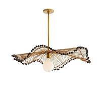 Suspensions Modernes pour Cuisine, Lustre en rotin Noir, tissé avec Perles, Suspension en Osier Faite à la Main, luminaire de Plafond côtier pour Salon, Chambre à Coucher