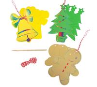 Suspensions Noël 2 À Gratter Sapin Activité Enfant B 12 Pièces