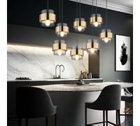 Suspensions Plafonnier Lumière pour Salle à Manger Cuisine Laiton Verre