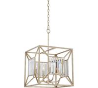 Suspensions Plafonnier Suspension Cristaux Vintage-Gold 4 à Flammes D 40,6 CM
