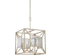 Suspensions Plafonnier Suspension Cristaux Vintage-Gold 4 à Flammes D 40,6 CM