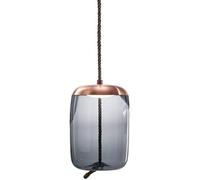 Suspensions Postmoderne Verre Suspension Lampe Lumière Luxe Tête Unique Géométrique Cercle Verre Abat-Jour Bleu Eau Ambre Gris Fumé Finition avec 5w LED Lumière Chaude, Water Blue, 18 * 26cm