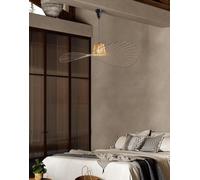 Suspensions Rétro, Lustre Rétro, Lampe Vertigo, Réplique Vintage, Plafonniers, Verre Polyuréthane, Chapeau en Tissu, Design Moderne, Salon, Cuisine, Salle De Bain, éclairage, E27, Brown, 120CM