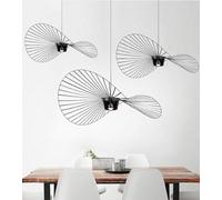 Suspensions Rétro, Lustre Rétro, Lampe Vertigo, Réplique Vintage, Plafonniers, Verre Polyuréthane, Chapeau en Tissu, Design Moderne, Salon, Cuisine, Salle De Bain, éclairage, E27, Black, 100CM