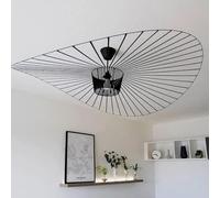 Suspensions Rétro, Lustre Rétro, Lampe Vertigo, Réplique Vintage, Plafonniers, Verre Polyuréthane, Chapeau en Tissu, Design Moderne, Salon, Cuisine, Salle De Bain, éclairage, E27, Black, 80CM