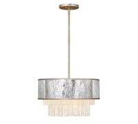 Suspensions Rond Inox Cristal Ø 50,8 CM 4x E14 Lampe Suspendue Salon