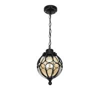 Suspensions rondes d'extérieur pour porche, lanterne suspendue en bronze antique, éclairage de plafond noir en verre vintage pour entrée, patio, ferme, porte d'entrée