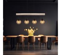 Suspensions Suspension Holzleuchte Lampe de Salon Cage E27 Hauteur Réglable