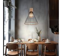 Suspensions Suspension Lampe de Salon Cage Chaîne Couloir Chanvre H 140 CM