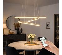 Suspensions Suspension Lampe de Salon Chrome Télécommande Dimmable LED H 110cm