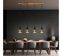 Suspensions Suspension Luminaire de Salon Optique Bois Cuisine or Noir