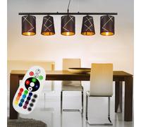 Suspensions Télécommande Intensité Variable RGB LED Lampe Salle à Manger Tissu