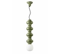 Suspensions Vert Blanc Céramique Verre Main Ø 17 CM Rétro E14 Lampe Suspendue