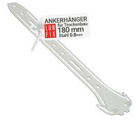 Suspentes directes 180 mm en acier galvanisé 0,8 mm, fixation placo pour profilé CD 60/27 et suspension bois, support plafond anticorrosion pour cloisons sèches, lot de 1 pièces