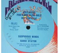 SUSPICIOUS MINDS 12" SINGLE UK SUGAR HILL 1982 2 TRACK B/W LET'S LOVE AND BE FREE (SHL112)