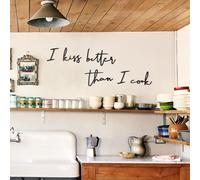 SUSSEXHOME Décoration murale en métal « I Kiss Better Than I Cook » - Décoration de cuisine amusante pour la maison, le bar ou la salle à manger - Style moderne
