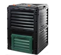 Sustania Composteur de jardin 300 l - Composteur thermique en plastique résistant aux intempéries avec couvercle rabattable et rabat vert pour déchets de jardin et de cuisine H 83 x l 61 x P 61 cm