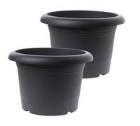 Sustania Lot de 2 pots de fleurs de qualité supérieure en anthracite : 80 cm - Pot de fleurs de qualité supérieure - Fabriqué en Allemagne pour toutes les conditions météorologiques !