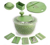 susteas Essoreuse à Salade 4.25L avec Bol Lavage Légumes/Fruits, Séchoir, Couvercle-Trancheuse & Séparateur Œuf, sans BPA