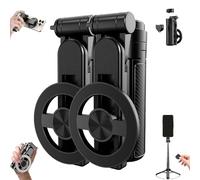 Sustixia 4-in-1 Multifunctional 360 Rotation Magnetic Selfie Stick, Sustixia Selfie Stick, Portable Travel Phone Stand with Wireless Remote, for Selfies & Travel Vlog (2 Pcs)