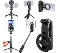Sustixia Selfie Stick, Sustixia 4-in-1 Multifunctional 360° Rotation Magnetic Selfie Stick, Portable Phone Tripod with Wireless Remote, Extendable Detachable for Smartphones (1PC)