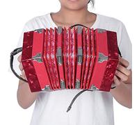 SustVita 20 Button Concertina designed for aspiring Musicians and Professionals, a Portable Anglo Musical Instrument with its own Carrying Bag (Red)