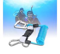 SustVita Anti-Lost Lanyard for Diving Equipment Spring Coil Tool with Quick Release Safety for Underwater Camera and Essential Gear (Blue)