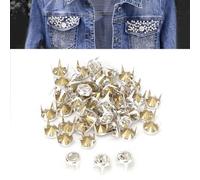SustVita BRICOLAGE En Cuir Artisanat Rivets 50Pcs 7MM Griffe Perles Nailhead Goujons pour Vêtements Accessoires Punk Pointes Décoration Cristal Embellissement Fournitures (Bottoir pointu 7 mm Silver