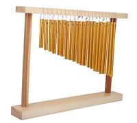 SustVita Carillon de table avec carillon à 20 tons avec base en bois massif et marteau, carillons métalliques à une rangée pour salle de classe ou guérison sonore