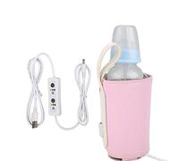 SustVita Chauffe-biberon USB Portable avec contrôle Intelligent de la température pour Une Utilisation en Voyage et en Voiture, Un Chauffe-Lait Portable Qui Garde Le Lait au Chaud (Pink)