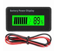 Sustvita Compteur de tension 12 V 24 V, indicateur de capacité de la batterie avec affichage numérique et moniteur de batterie résistant aux intempéries pour batteries lithium-ion de 3 à 26 s (Green