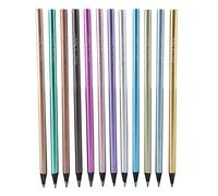 SustVita Crayons en bois noir avec 12 couleurs chatoyantes, une collection polyvalente de crayons à dessin pour les artistes adultes et les projets créatifs des enfants.