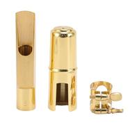 SustVita Embouchure de saxophone alto en laiton avec kit d'accessoires complet comprenant un capuchon et un pad pour les performances jazz et classiques permettant une production