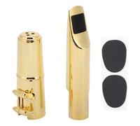 SustVita Embouchure en métal pour saxophone ténor, type 6 en laiton avec capuchon de protection, accessoires à vent pour saxophones plats en si bémol, pour des sons clairs et un