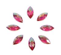 SustVita Flat Back Teardrop Crystals 500 Pcs Crystal Clear Glass Rhinestones Horse Eye Shape Beads for DIY Projects (rose red)