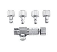 SustVita Kit de connexion rapide pour aérographe avec raccord pivotant, comprend des raccords d'aérographe 1/8 avec quatre fiches mâles pour plusieurs outils, coupleur de