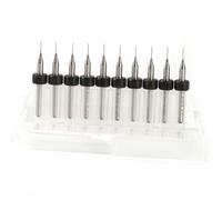 SustVita Lot de 10 forets en carbure de tungstène pour usinage CNC de précision, bijoux, travail du bois et comme outil de circuit imprimé (0.zm)