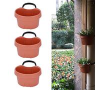 SustVita Lot de 4 Pots de Fleurs avec Sangle réglable, Tuyau de Drainage en Plastique pour semis Succulents, décoration de Balcon extérieur