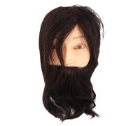 SustVita Mannequin de coiffure masculin avec de vrais cheveux humains, longueur de cheveux de 9,8 pouces, tête de formation en coiffure pour la formation à l'école de barbier sur