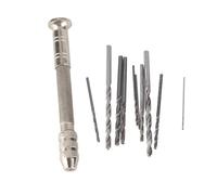 SustVita Mini Drill Bit Set with Hand Drill Pin Vise for PCB Watch Repair Tool and Delicate Crafts 0.3mm to 3.6mm Grip Range