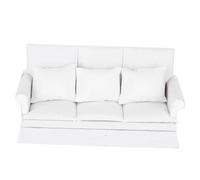 Sustvita Miniature Dollhouse Furniture 1:12 Scale Dollhouse Sofa avec oreillers pour Le Salon Doll House Decoration for Children (Weiß)