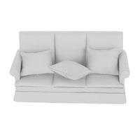 Sustvita Miniature Dollhouse Furniture 1:12 Scale Dollhouse Sofa avec oreillers pour Le Salon Doll House Decoration for Children (Grau)